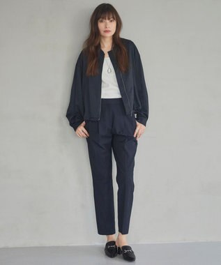 ICB 【接触冷感・UVケア・撥水・洗える】 LooseWeave テーパードパンツ ネイビー系