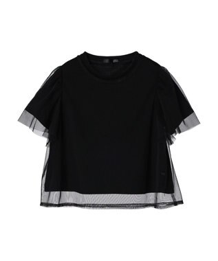 Green Parks ・ＳＵＧＡＲ　ＳＰＯＯＮ　ＳＥＴ２点チュールＴ＋カットＴ Black