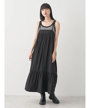 earth music&ecology ティアードキャミワンピース Black