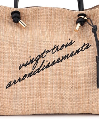 23区 【先行予約】ロゴ刺繍 雑材 トートバッグ ベージュ系