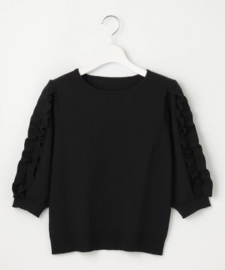 【洗える】フリルスリーブニット