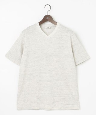 JOSEPH ABBOUD 【吸水速乾】リネンハニカムTシャツ アイボリー系
