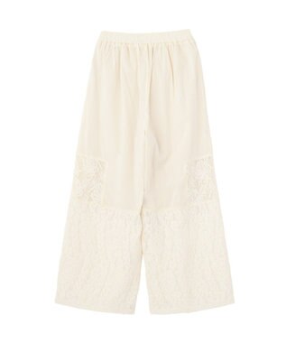 Green Parks 裾レースドッキングパンツ Off White