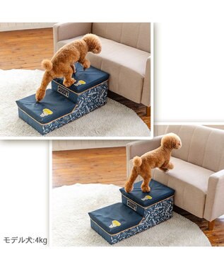 PET PARADISE スヌーピー デニム風ステップ 2段 ネイビー