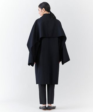 23区 S 【エステータ】ウールリバー ケープ付き コート ブラック系