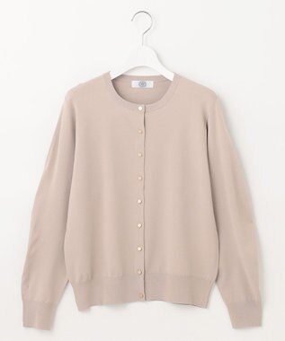 J.PRESS LADIES 【洗える】レーヨンエリートストレッチ クルーネック カーディガン ベージュ系