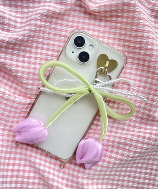 WEGO チューリップリボンビーズキーホルダー パープル