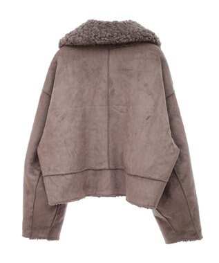 earth music&ecology リバーシブルフェイクムートンショートブルゾン モカ