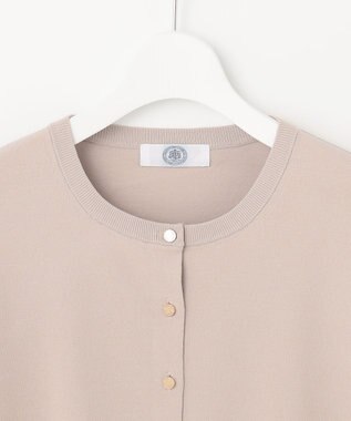 J.PRESS LADIES 【洗える】レーヨンエリートストレッチ クルーネック カーディガン ベージュ系