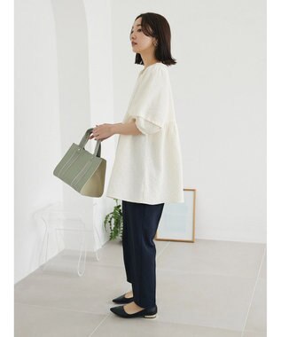 Green Parks ジャガードペプラムブラウス Off White