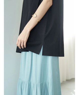 earth music&ecology ボクシーノースリーブチュニック Black