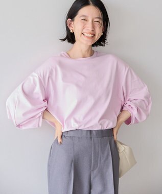 AMERICAN HOLIC 接触冷感7分袖タックスリーブカットプルオーバー Border