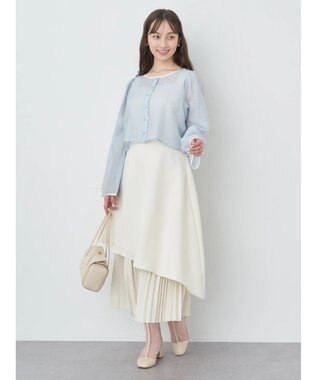 earth music&ecology プリーツドッキングスカート Ivory