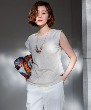 23区 【洗える】マルチ機能 プルオーバー カットソー ベージュ系