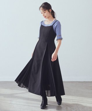 earth music&ecology プリーツジャンドレ Black