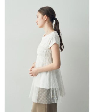 YECCA VECCA 【2点SET】マルチwayチュールオーバーキャミSET/Tee Off White