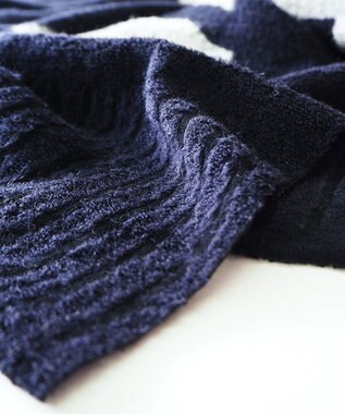 nitorito 【UNISEX】bonfula 牛と花モチーフ柄 ストール navy