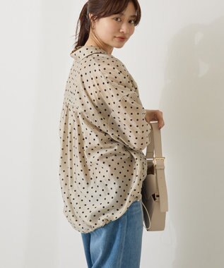 AMERICAN HOLIC 【WEB限定】ドットドロストシャツ Pink Beige