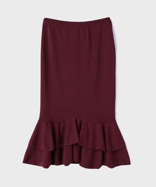 GRACE CONTINENTAL ティアードニットスカート ボルドー