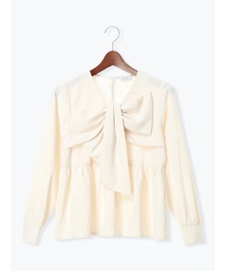 Te chichi リボンディテールペプラムブラウス アイボリー