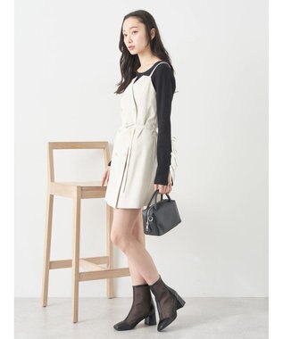 earth music&ecology トレンチ風キャミミニワンピース Ivory