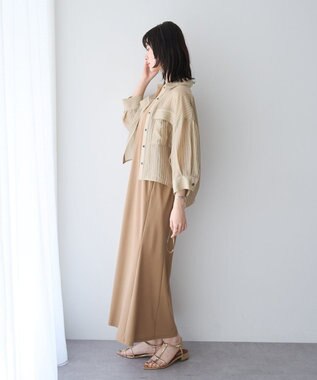 YECCA VECCA 【2点SET】ミリタリーシアーシャツセットキャミワンピース Beige