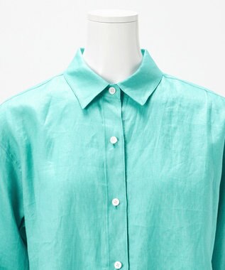 23区 【エステータ】チンツリネン オーバーサイズ シャツ ターコイズブルー系