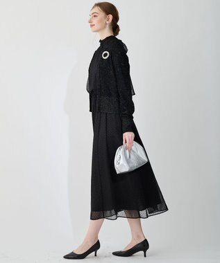 23区 L 【APPLAUDIR】スパングル コンパクトカーディガン ブラック系