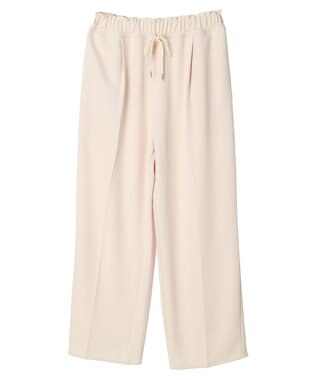 Green Parks イージーウエストセンタープレスストレートパンツ Ecru