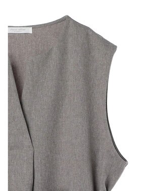 Green Parks ハイスペック共布リボン付ジャンスカ Gray Mixture