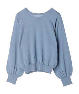 earth music&ecology 前後２ＷＡＹちびパールボタンカーディガン Blue