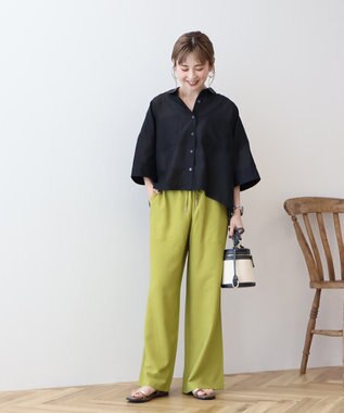 AMERICAN HOLIC Wポケットシアー半袖シャツ Black