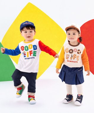 MIKI HOUSE HOT BISCUITS 【80-120cm】GOOD LIFE 長袖Tシャツ アイボリー