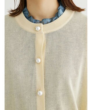 Green Parks ・ＥＬＥＮＣＡＲＥ　ＤＵＥ　パールボタンシアーカーデ Off White