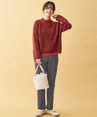 ANY L 【5色展開】バイカラーMIXニット オレンジMIX