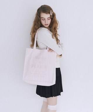 Maison de FLEUR ツイードロゴ刺繍スクエアトートバッグ