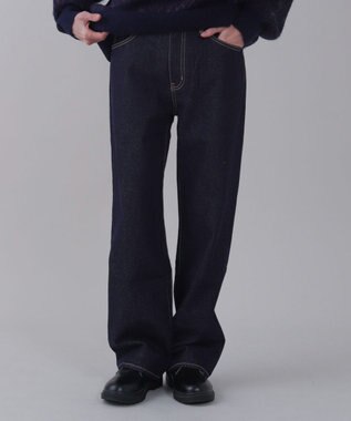 WEGO 【ユニセックス着用ITEM/ウエスト調整可】ストレートデニムパンツ