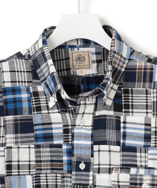 J.PRESS MEN パッチワーク プルオーバーシャツ ネイビー系9