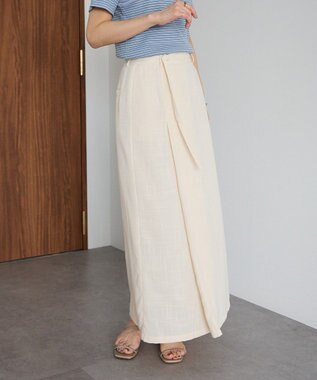 CRAFT STANDARD BOUTIQUE リネンライクラップ風スカート Ivory