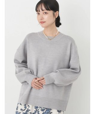 earth music&ecology アンチピリングバックスリットプルオーバー Light Gray Mixture