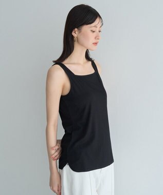 YECCA VECCA 2wayスクエアリブタンクトップ Black
