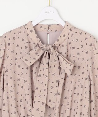 ANY SIS 【洗える】2WAYボウプリント ワンピース ベージュ系