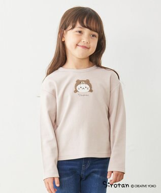 ANY KIDS 【しろたん×any FAM】しろたんサガラ刺繍長袖Tシャツ ベージュ