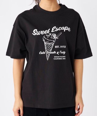 OP／FILA 【Ocean Pacific】アイスクリームプリント半袖Tシャツ ブラック