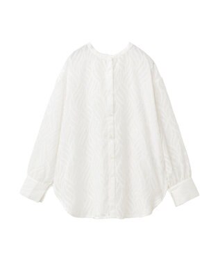 Green Parks ２ＷＡＹ　リーフジャガードシアーシャツ Off White