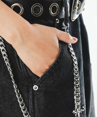 WEGO 【ユニセックス着用ITEM】ダブルニーデニムショーツ デニムブラックソノタ