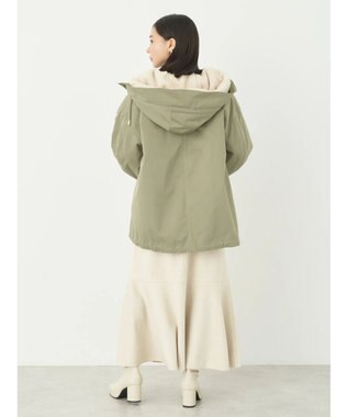 earth music&ecology マルチウェイマウンテンパーカー（ファー） Khaki