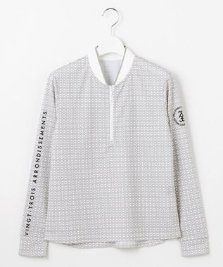 23区GOLF 【WOMEN】サンベールメッシュ モノグラムハーフジップ