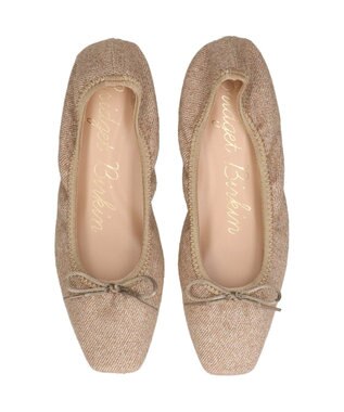 Bridget Birkin ＜抗菌消臭＞【Bridget Birkin】スクエアデイリーバレエシューズ ベージュ雑材