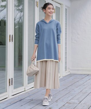 Tiaclasse 【新色追加】スエードポンチプリーツスカート アイボリー